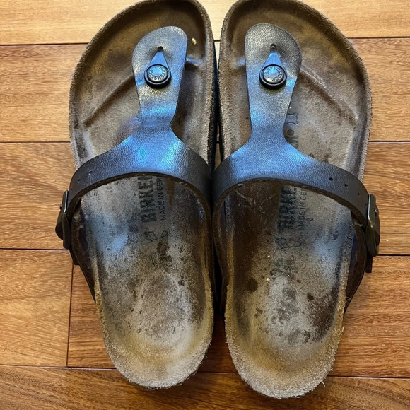 Birkenstock Gizah Sandal- Golden Brown Birkibuc Size 36 - Picture 2 of 4